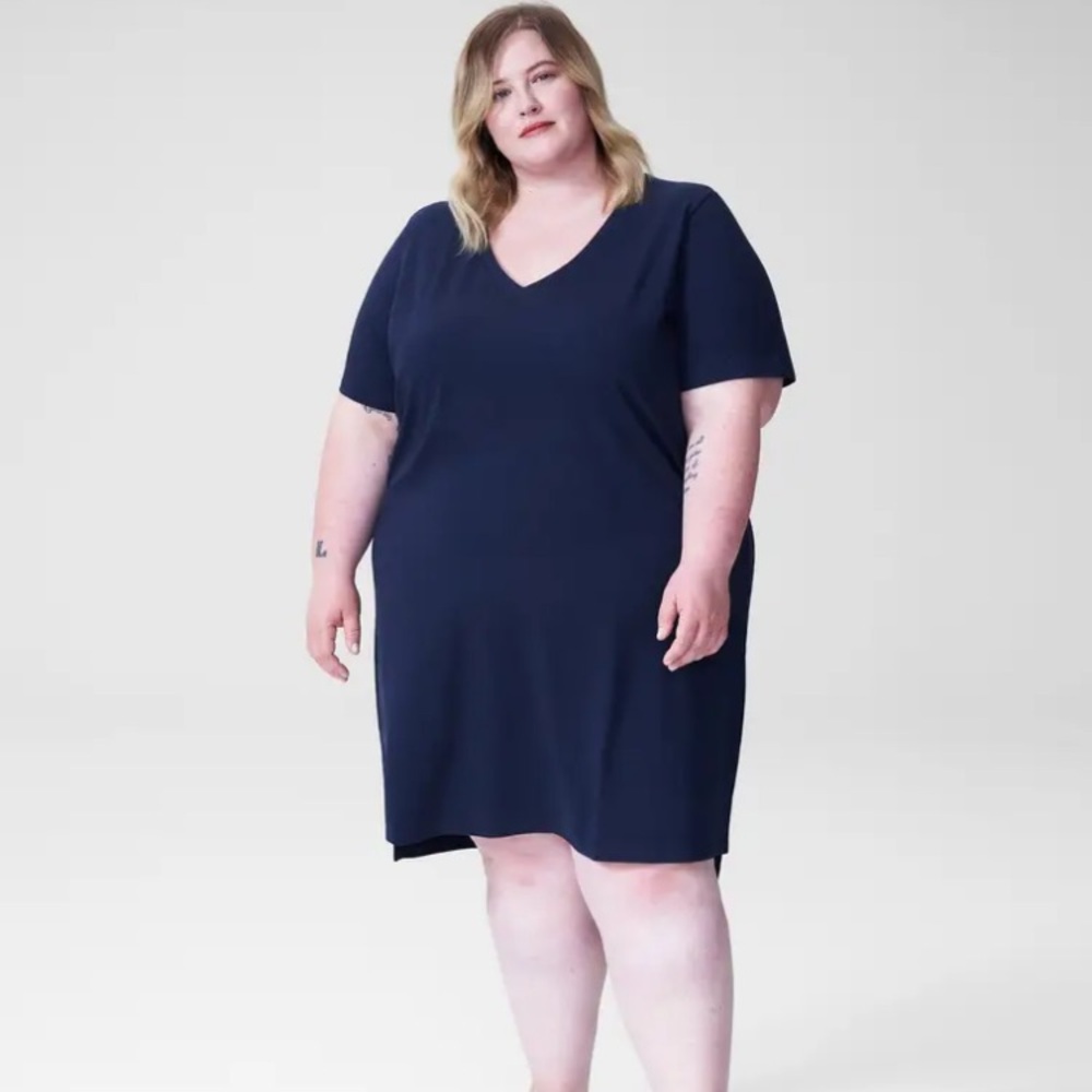 Universal standard tesino navy dress xs (10-12)